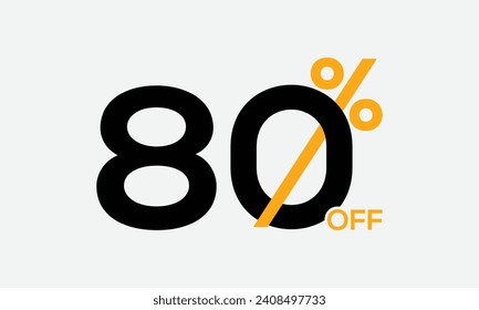 80 % Rabatt auf kreativen Verkauf, Vektorgrafik 80 % Rabatt, Vektorgrafik