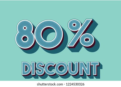 80% off discount promotion sale,  sale promo marketing.