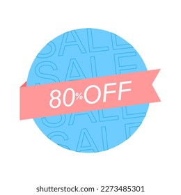 80% off discount sale vector
