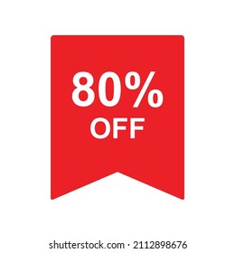 80 % Rabatt auf Discount-Zeichen, Vektorgrafik