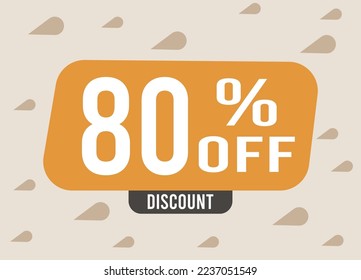80% de descuento. Oferta especial y caída de precios. Banner para negocios, ventas y promoción especial sobre el fondo de la luz