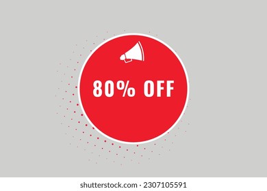 80% off discount Speech Bubble, Banner Label 80% discount 