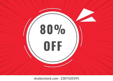 80% off discount Speech Bubble, Banner Label 80% discount 