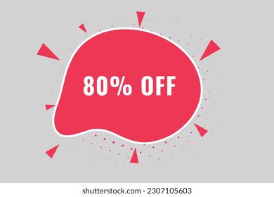 80% de descuento Speech Bubble, Banner Label 80% de descuento 