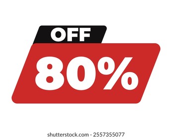 80% off frame with red background on white background
Icon of discounts, promotions, sales