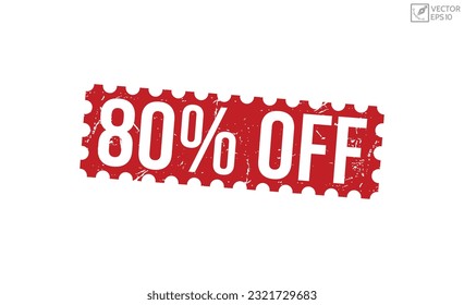 80% Off grunge rubber stamp on white background. 80% Off Rubber Stamp.