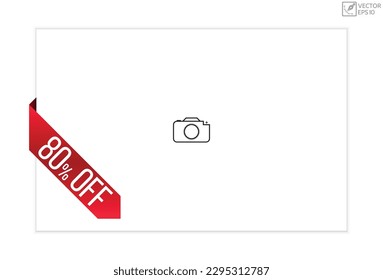 80% del mensaje en la bandera de la cinta. Ilustración vectorial.