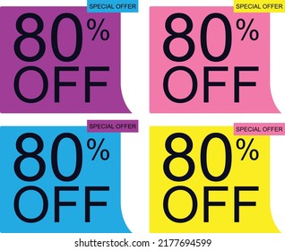 80% de descuento en banners multicolor Oferta de descuento
