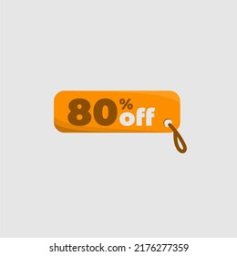 80% off orange tag icon with bow