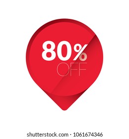 % 80 off red sticker