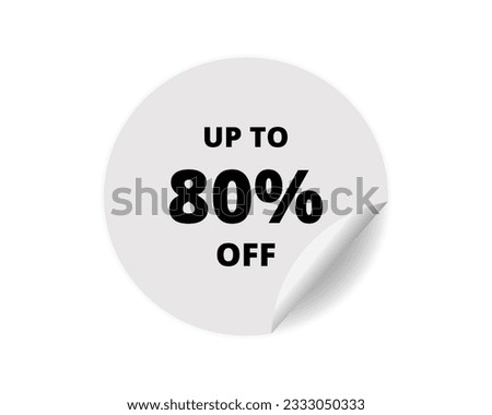 80% off round sticker sign. 80% off circle sticker banner, badge symbol vector illustration