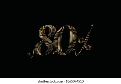 80% OFF Sale Discount Banner. Discount offer price tag. Vector Modern Sticker Illustration.