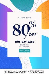 80% OFF Venda. Preço com desconto. Oferta Especial Anúncio de Marketing. Promoção de desconto. Oferta de desconto de venda. 80% Desconto Oferta Especial Modelo de Design Banner.