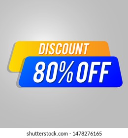 80% off special offer banner.Vector icon sale