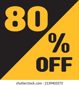 Up To 80% Off Special Offer sale sticker black and gold, vector illustration