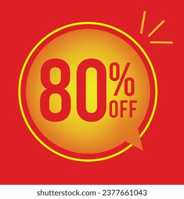 80% OFF, Super Discount. Discount Promotion Special Offer, 80% Discount, special offer. Red balloon banner template