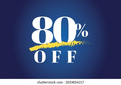 80% off tag eighty percent discount black friday sale white letter blue gradient  background