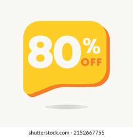 80% off. Vector illustration of Special Offer sticker for sales. Discount tag for advertising campaign for stores, retail, marketing, shopping ad.