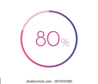 80 % Kreisdiagrammsymbol. 80 % Symbole für Unternehmen, Finanzen, Bericht, Download