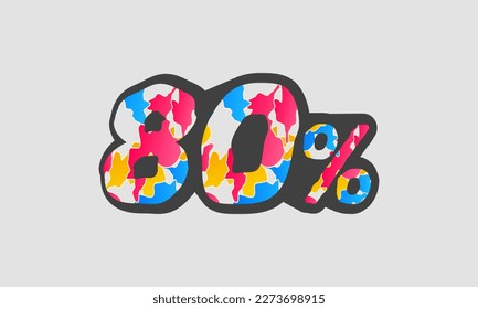 80 percent design with abstract red yellow blue colors,