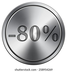 80 percent discount icon. Internet button on white background. EPS10 Vector. 
