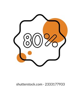 80 percent discount icon. Sale and special offer. Vector illustration.