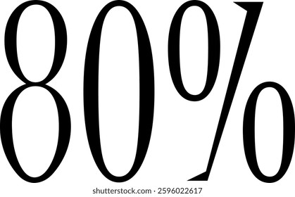 80 Percent Discount Offer Number Typography Style A0491