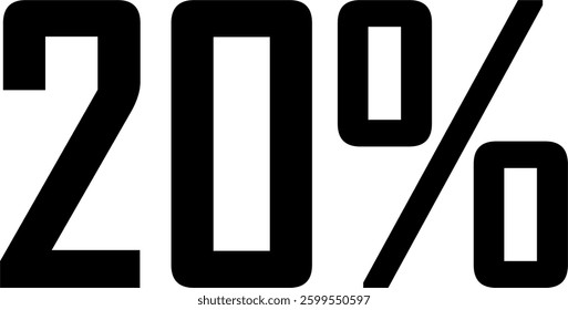 80 Percent Discount Offer Number Typography Style A1270