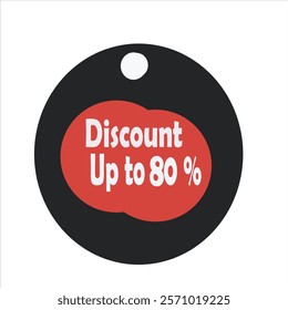 Up to 80 percent discount. Sale offer price sign. Special offer symbol. Save 80 percentages. Discount tag chat protect