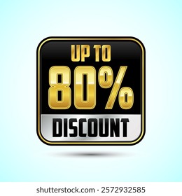 Up to 80 percent discount, Sale tags. Sale offer sign. Special offer symbol. Discount promotion