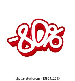 -80 percent discount. Vector volumetric blank for your design on a white background