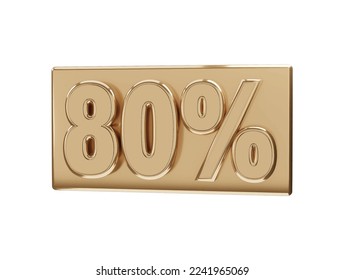 80 percent Golden number with 3d rendering