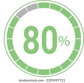 80% percent loading circle suitable for ui and ux designs