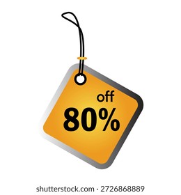 80 por ciento de descuento 3d Square Sale Badge Sticker