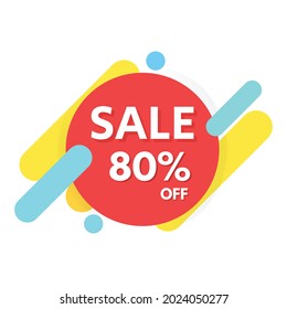 80 Percent Off, Discount Sign, Special offer price signs