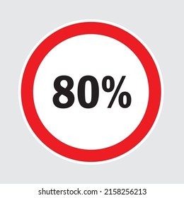 80 Percent off  on gray Background, Special Offer 80% Discount Tag, Sale Up to 80 Percent Off,big offer, Sale, Special Offer Label, Sticker, Tag, Banner, Advertising, offer Icon