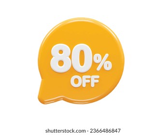 80 percent off text effect 3d rendering illustration