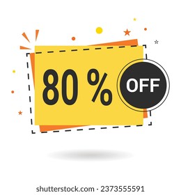 80% de descuento. Diseño de vectores.