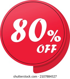 80 percent off, vector illustration