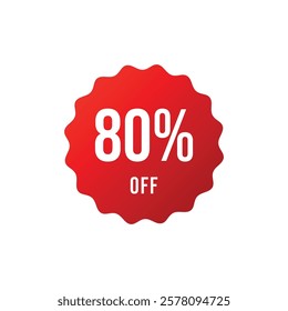 80 percent Sticker Discount Banner Vector Template