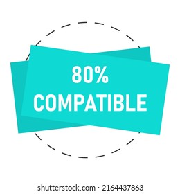 80% percentage compatible vector art illustration sign symbol - flat art illustration with fantastic looking font and blue colorshape isolated on white background