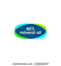 80% percentage mineral oil wonderfull rounded shape design element vector illustration for promo sign label on white background with fantastic font and white color