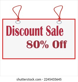 Up to 80% percentage off Sale. Discount offer price sign. Special offer symbol. Discount tag badge Vector Illustration. Perfect design for shop and sale banners