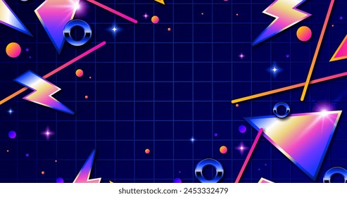 80 s geometric colorful decorative background vector design in eps 10