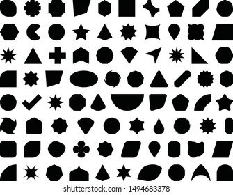 80 Shapes Silhouette, Rectangle, Oval, Sphere