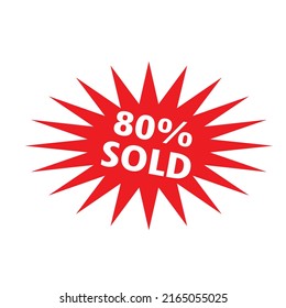 80% sold vector icon for design or any things