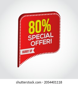 80% Special offer template vector editable illustration