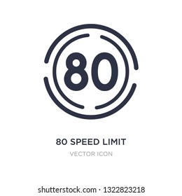 80 speed limit icon on white background. Simple element illustration from Maps and Flags concept. 80 speed limit sign icon symbol design.