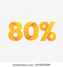 80% symbol to be used in discount, campaign and sale designs on a white background. vector