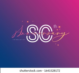 80 th Anniversary celebration logo, Icon template Vector.